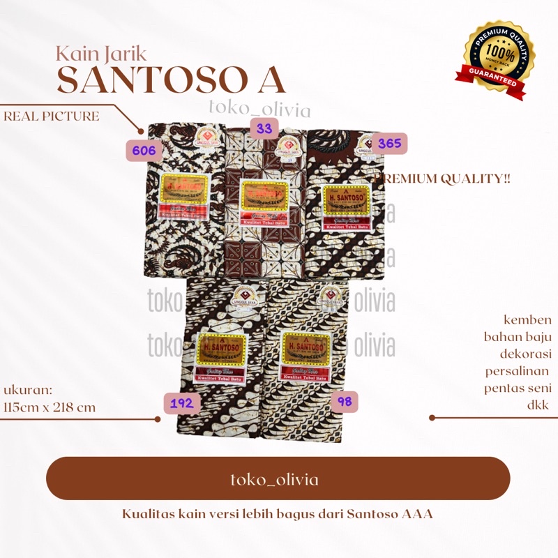 Jarik Kain Batik SANTOSO A PUTIH GADING Jarit Kain Batu Kain Panjang Batik halus Unggul Jaya