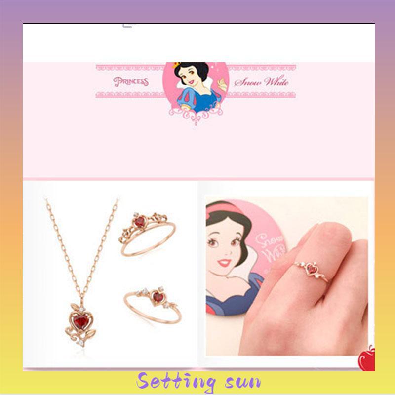 Ready Stock Ring Adjustable Disney Princess Ring 925 Silver Open Crown Ring Version Korea TN