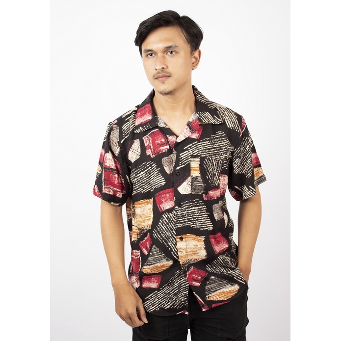 FORTGLASS HAWAI PAPER KEMEJA PRIA BAJU PANTAI COWO BALI REGGAE COWO PENDEK SANTAI RAYON HALUS