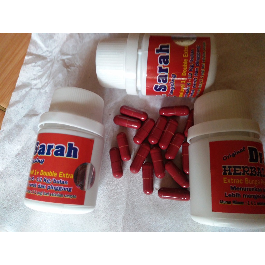 herbal pelangsing orginal dr.sarah level 1+ double extra