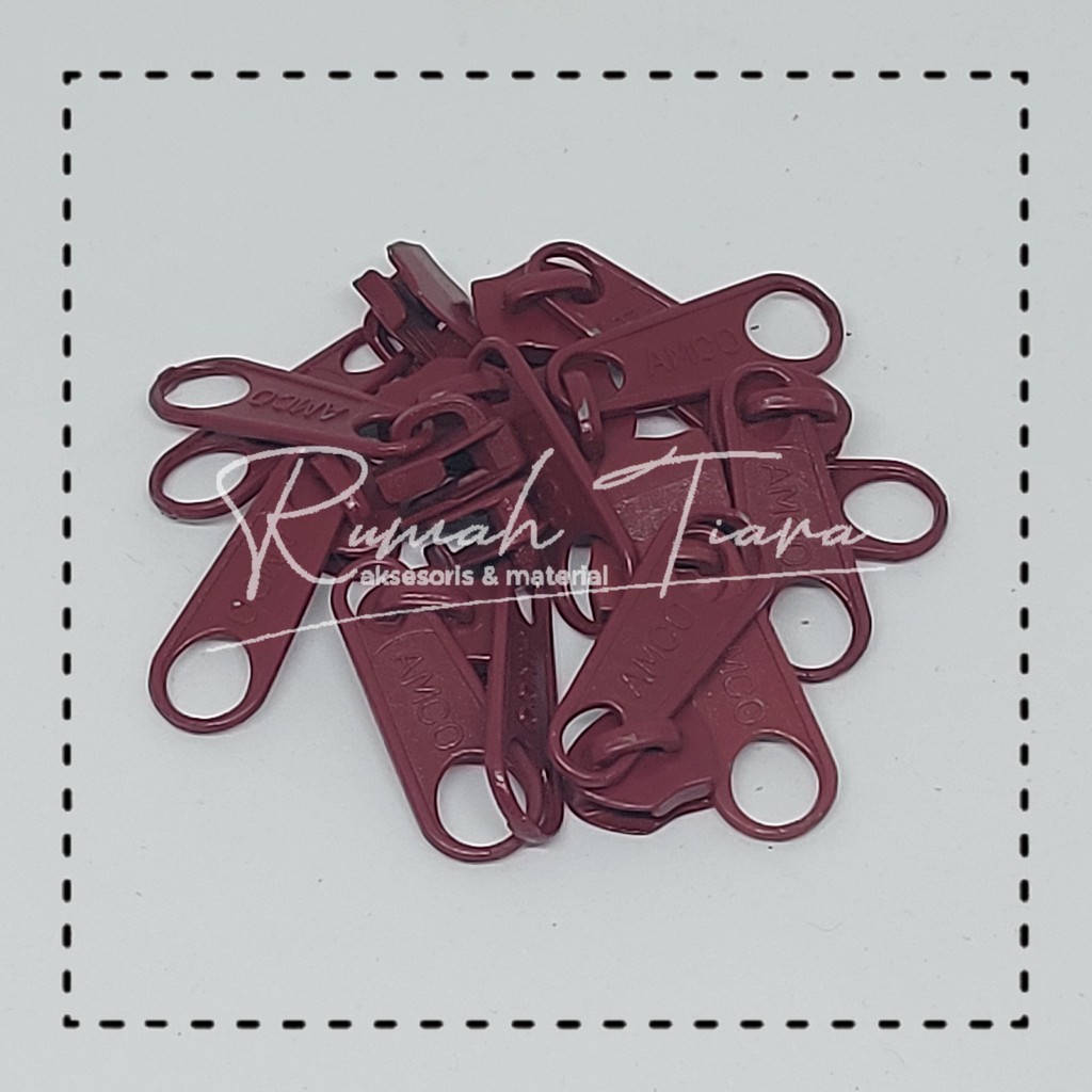 Kepala Resleting AMCO Merah Ukuran 3