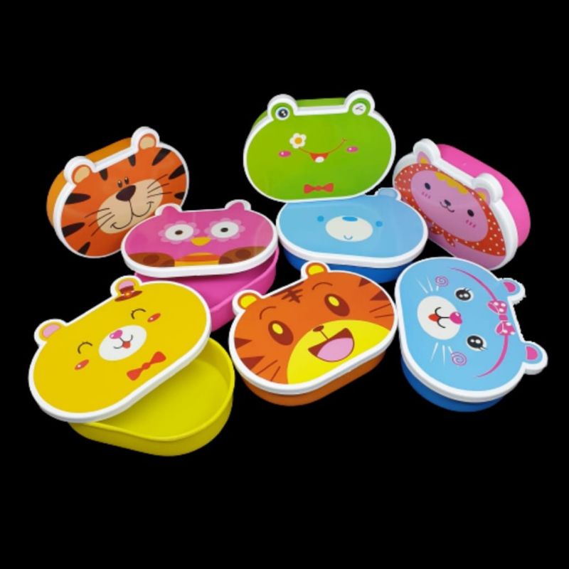 LUNCH BOX TEMPAT MAKAN KARAKTER LUCU KEPALA ANIMAL HEWAN FOOD GRADE