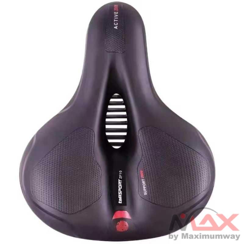 TaffSPORT Sadel Sepeda Bike Saddle Leather Model Absorber Ball - ZF10 Warna Hitam Merah