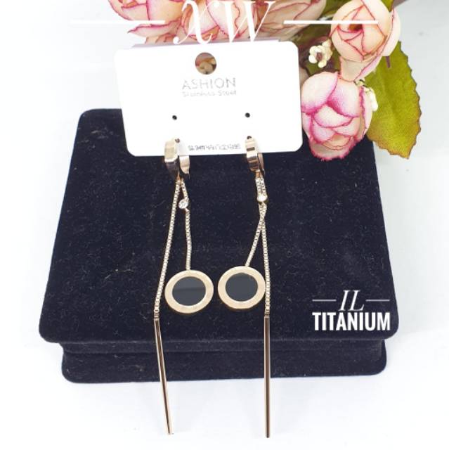 Anting titanium jurai rosegold E14036