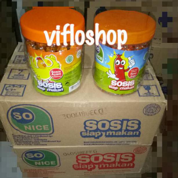 

New Produk Kardusan & Eceran Sosis So Nice Siap Makan (Ayam / Sapi) Toples 24 Pcs