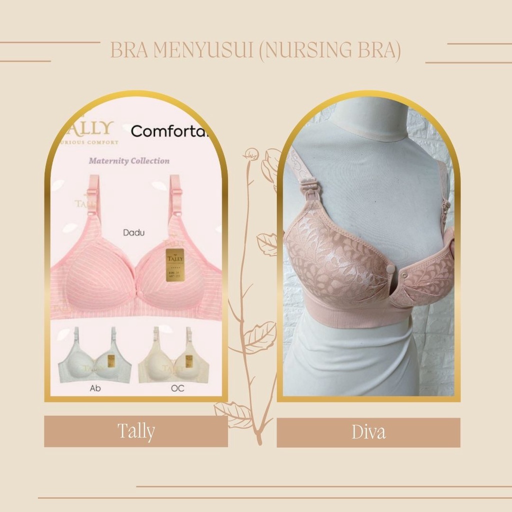 BH MENYUSUI TALLY 201 Nursing BRA BUKAAN depan - BUSA TIPIS tanpa kawat nurshing bra  4 kait BTK DV A