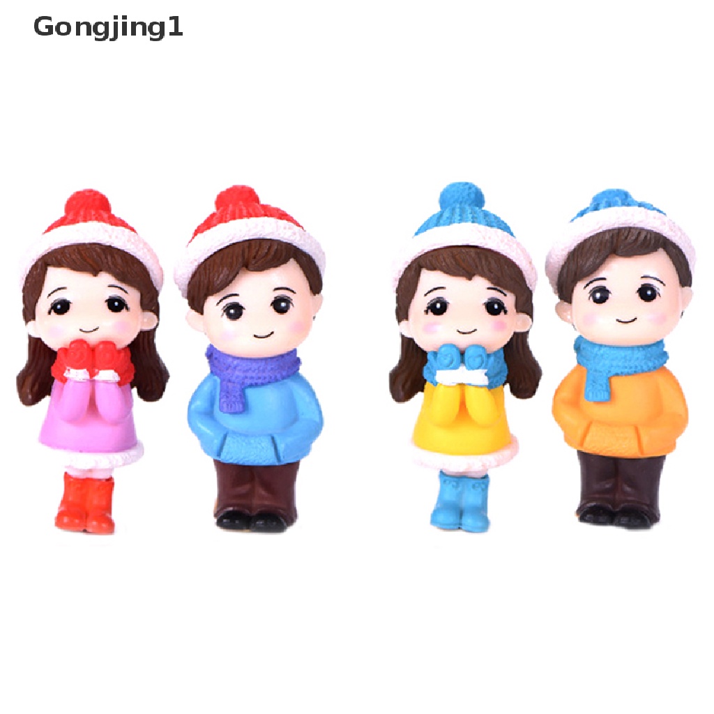 Gongjing1 2pcs / set Miniatur Pasangan Kekasih Untuk Dekorasi Taman Mini / Lansekap Mikro