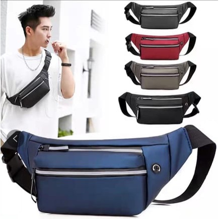 ( Mia ) Tas Selempang Pinggang Import Bahan Waterproof Waistbag Pria Wanita, Tas Pinggang Waistbag Import Unisex,  Tas Wanita Import Pinggang Selempang TP004