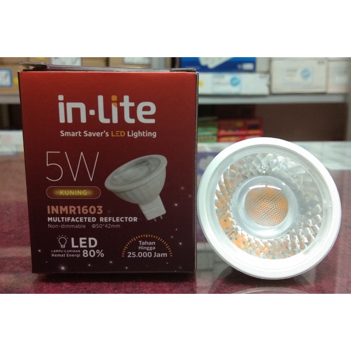 Lampu Led MR16 Inlite 5w kuning / warm white