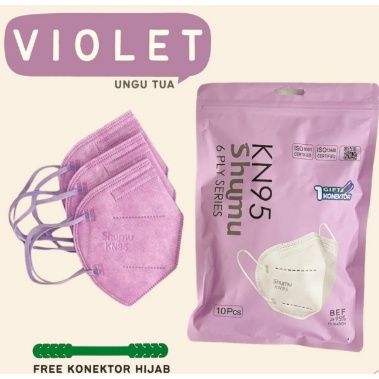 Masker Medis Shumu KN95 6PLY 1 Pack isi 10 PCS Free Konektor Hijab