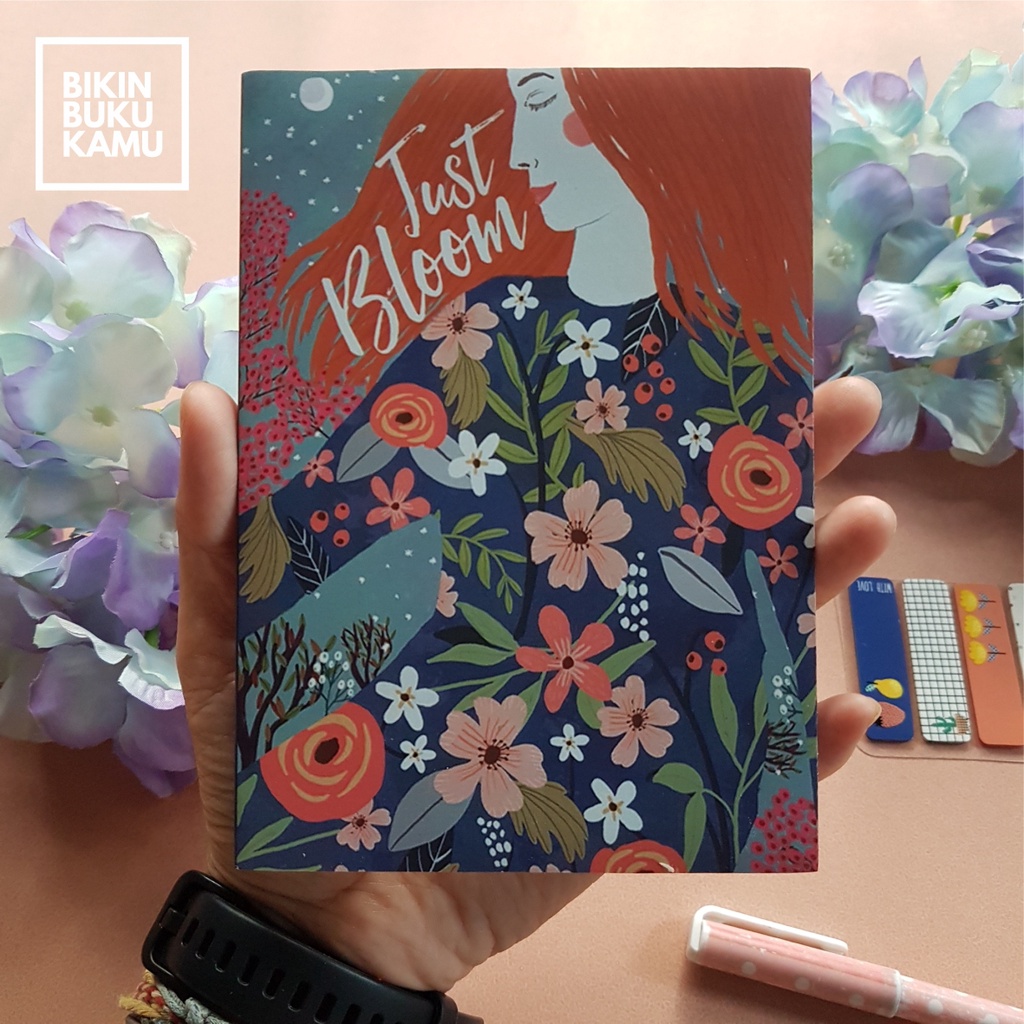 

[57gsm] A6 Notes Notebook Mini Saku Pocket Book Bookpaper Softcover Polos - Girl Flower