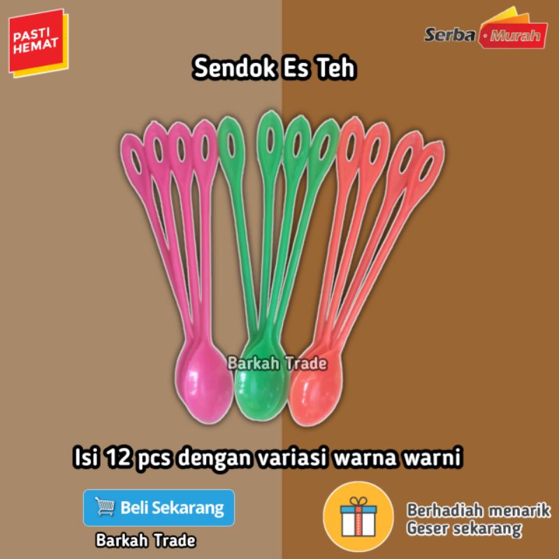 Sendok pengaduk aduk minum es teh kopi plastik murah 12 pcs lusinan