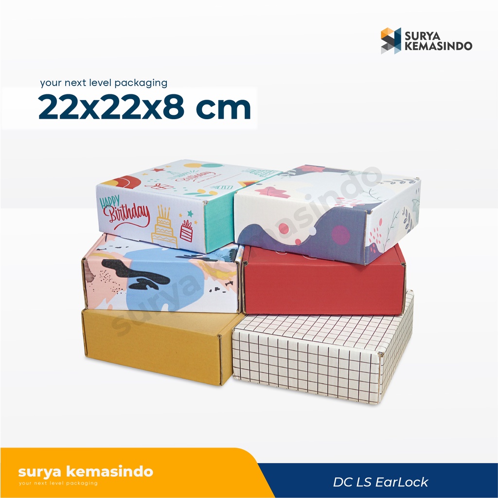 

Box 22x22x8 cm Kardus/Polos/kemasan/Hampers/Nasi/ied/fitri