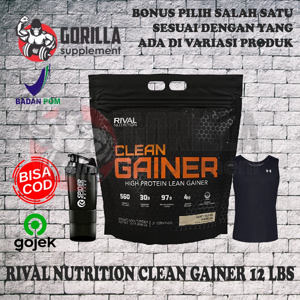 Rival Nutrion Clean Gainer 12lb 12lbs Weight Gainer Lean Bulking Mass