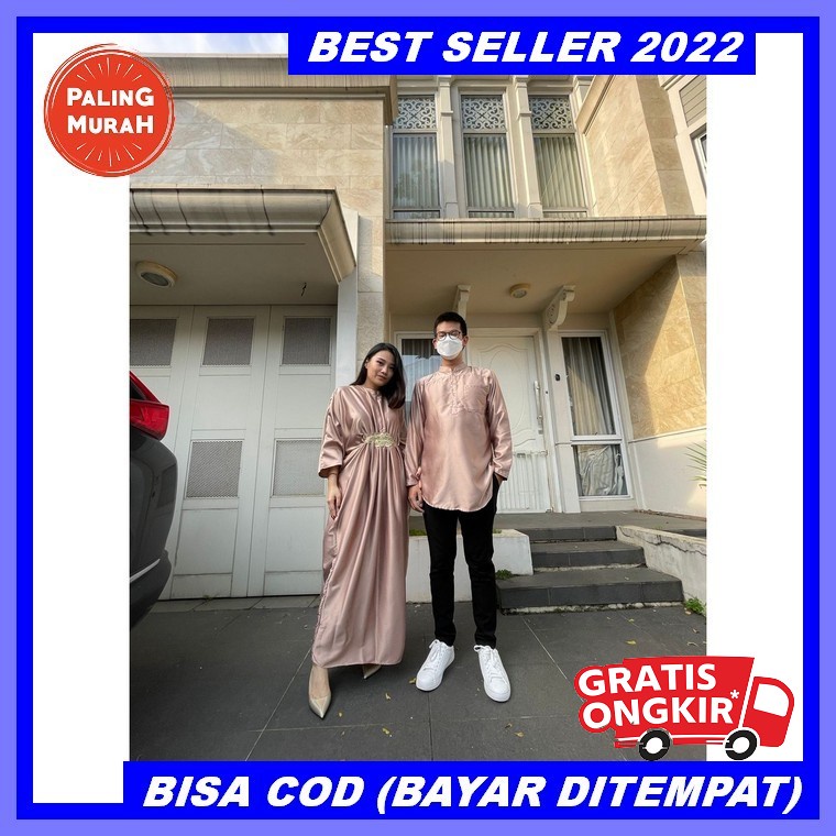 Gamis Syari Couple Suami Istri Kopel Muslim Edisi Lebaran Ramadhan Terbaru 2022 Copel Murah Cp Ridho
