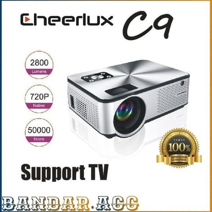 Mini Proyektor LED Projector Cheerlux C9 TV Tuner 2800 Lumens