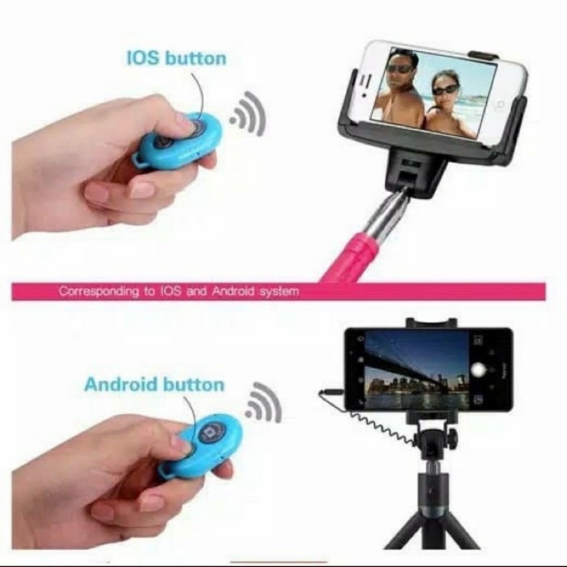 TOMSIS BLUETOOTH REMOTE SHUTTER CAMERA FOR ANDROID IOS TOMSIS TOMBOL SELFIE TERLARIS BY SEN