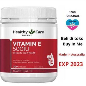 Healthy Care Vitamin E 500iu - 200 Capsules - HEALTHY CARE VITAMIN E