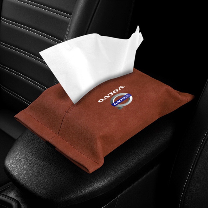 1PC for Volvo V70 V70xc S40 XC90 S60 S60L S70 S80 XC60 V40 V50 XC70 XC80 Car Tissue Bag Paper Extraction Seat Hanging Tissue Box Creative Armrest Box Interior