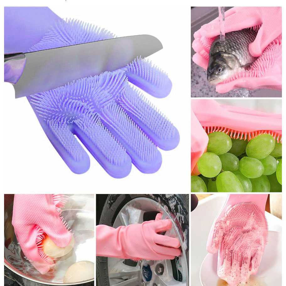 FatihShop Funbaky Sarung Tangan Sikat Mencuci Magic Silicone Gloves - E034