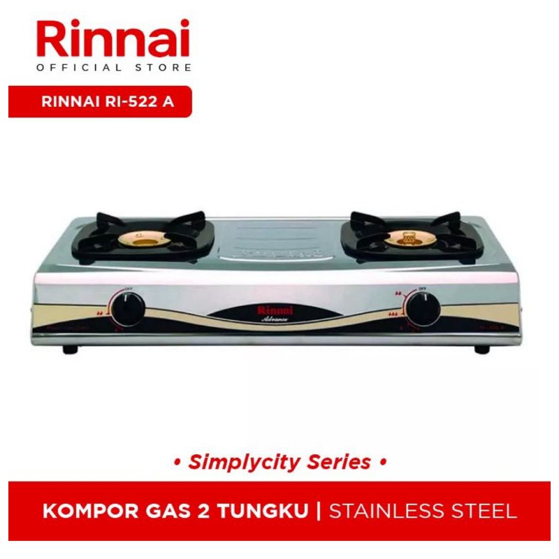 Rinnai Kompor Gas 2 tungku 522a