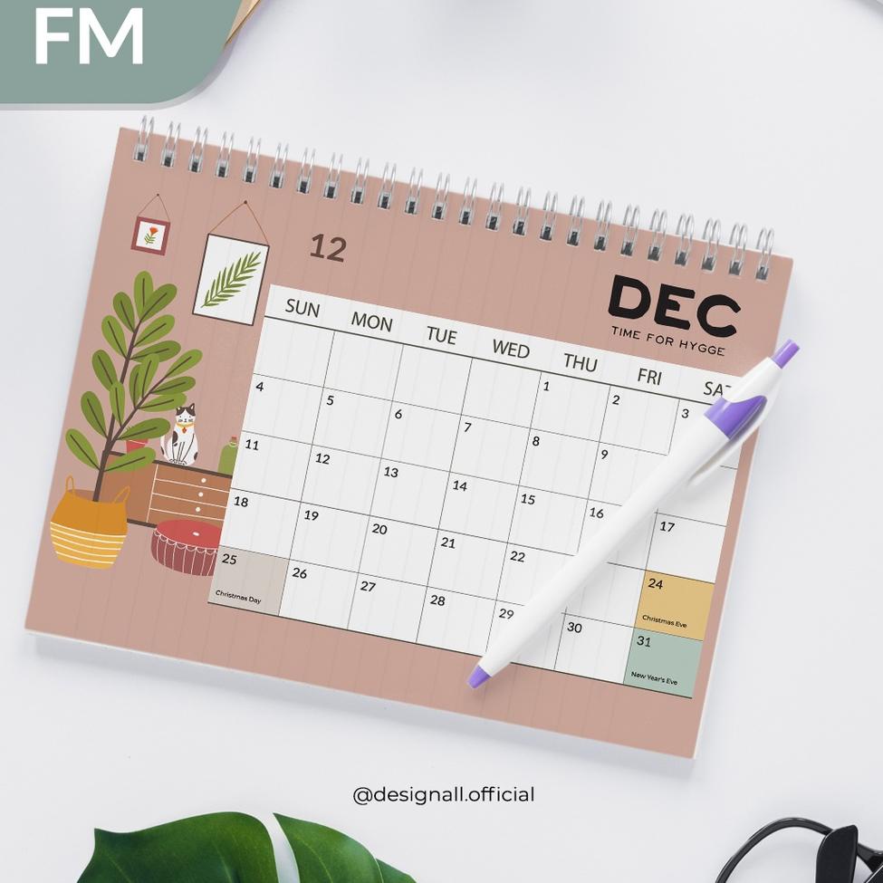 

G-IUR) ♡) Designall Kalender Meja / Kalender Duduk Aesthetic Tahun 2022 / 2023 Spiral FM ✮✮✮✮✮)