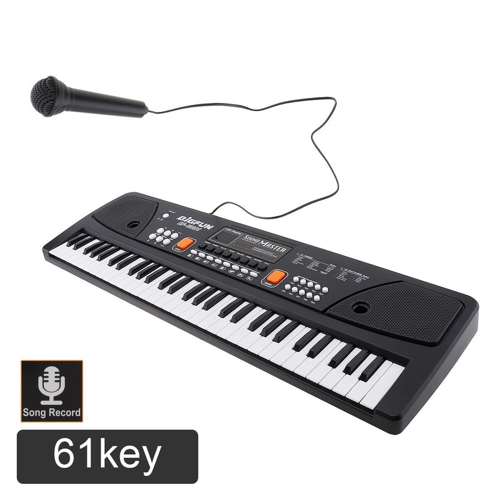 Keyboard Piano Elektronik Digital 49 / 61 Kunci 16 Nada Dengan Mikrofon Untuk Hadiah Anak