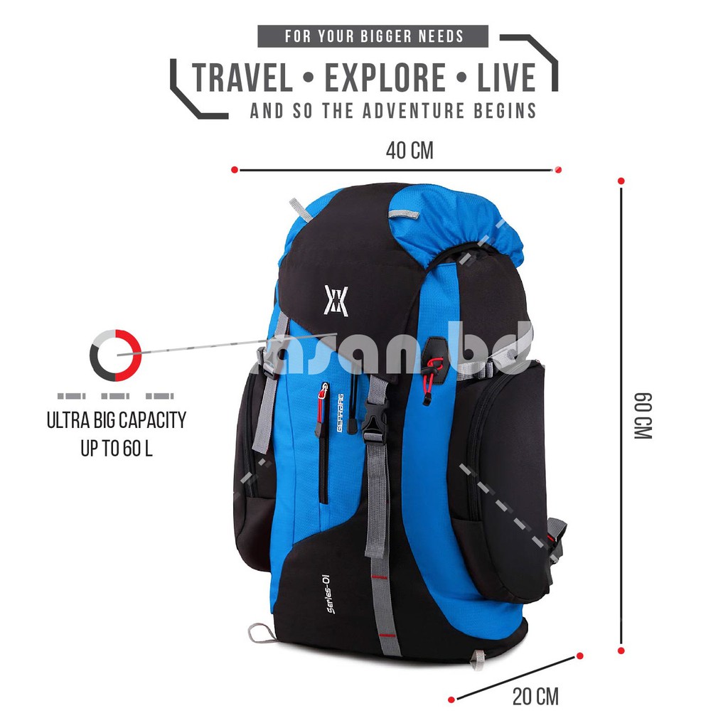 PTS -McNeil Wilder Pack - Tas Gunung Camping Mountain Backpack - Blue MCB2