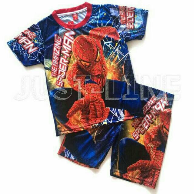 Sale 3pcs  setelan baju celana bina x/spiderman/transformers/boboi boy/uktraman/tobot/tayo)tomas/nar