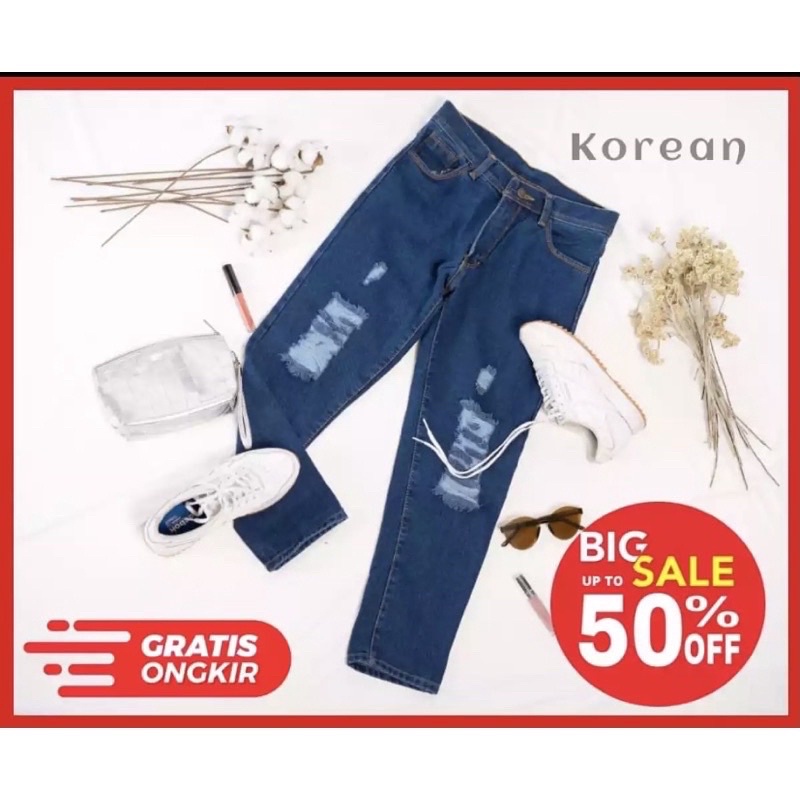 Boyfriend jeans-❤️Boyfriend sobek-Boyfriend jumbo-Model Lapis-rv jeans❤️