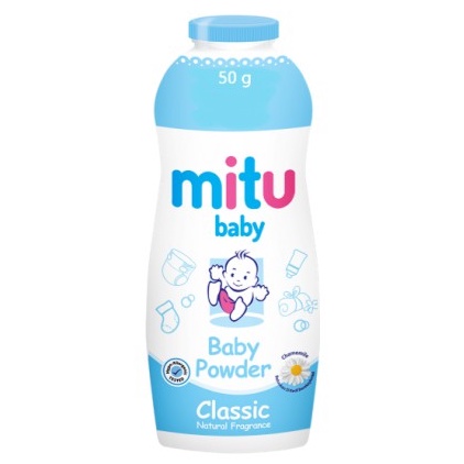 Mitu Baby Powder Biru&amp;Pink/50gr/100gr/200gr/popokcibarusah