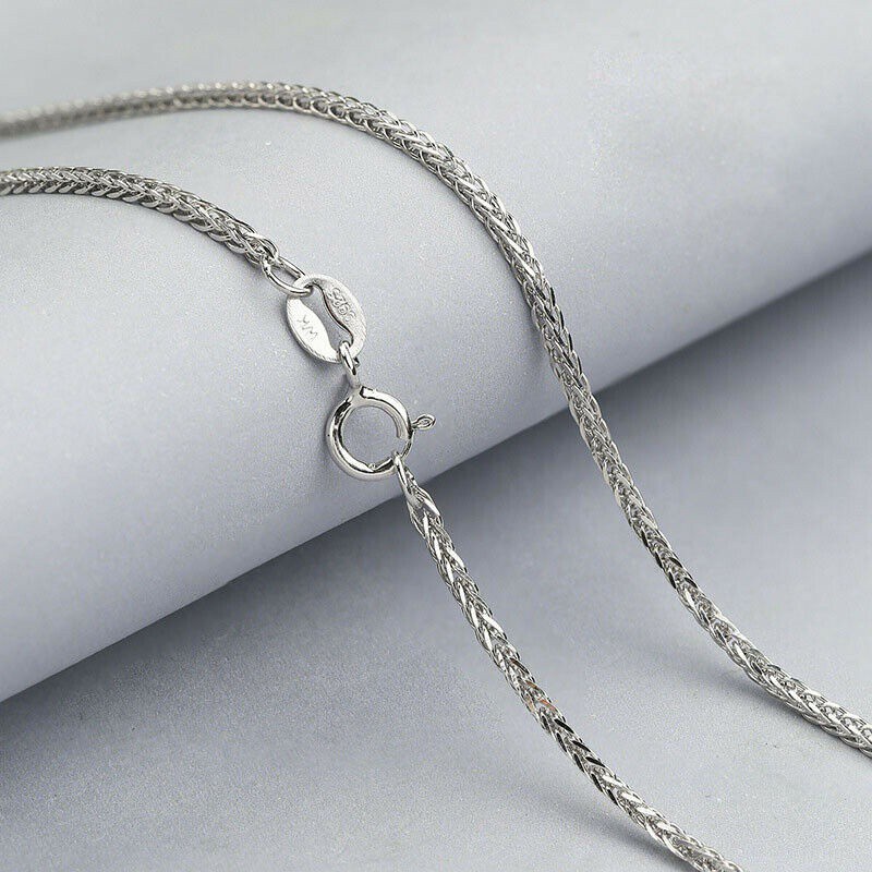 Kalung Rantai Bahan Sterling Silver 925 100% Ukuran 14-26inci Panjang 1.2mm Gaya Korea Untuk Hadiah