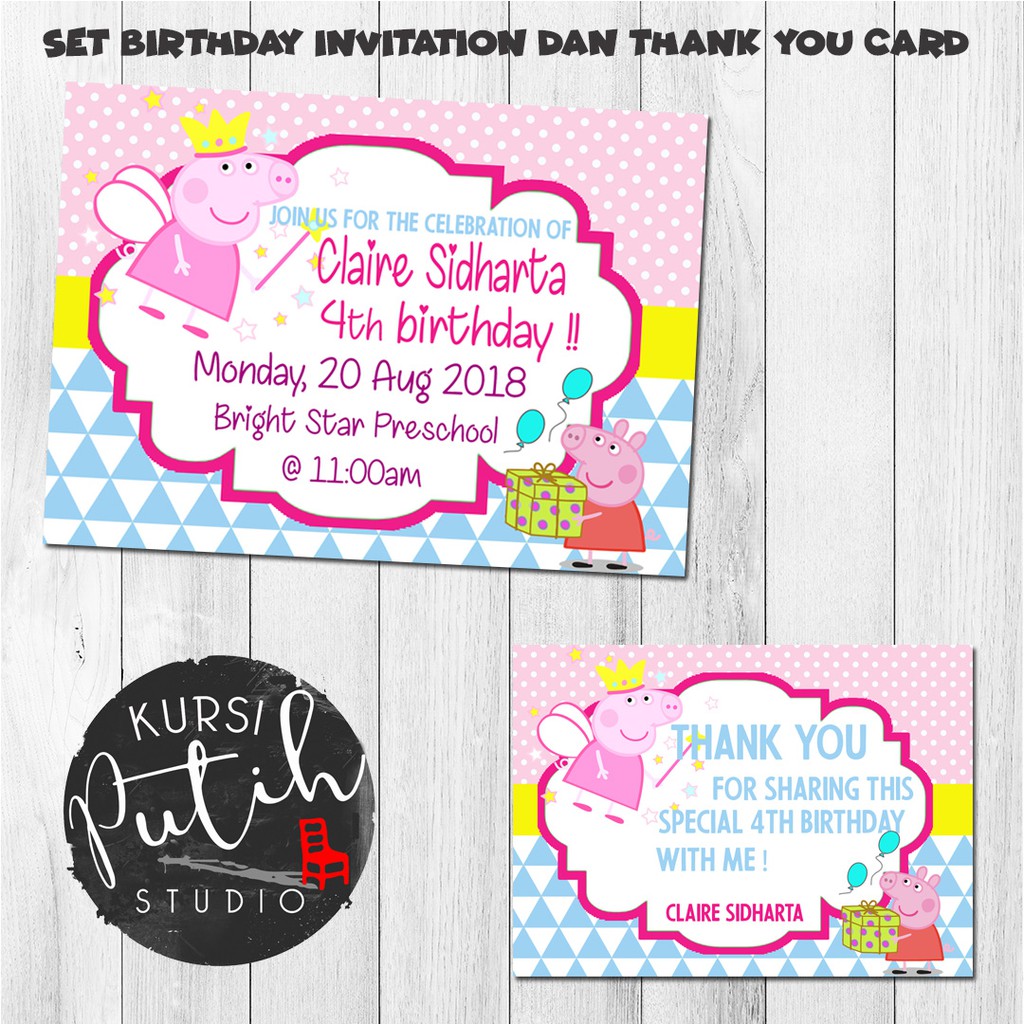 

Set birthday invitation dan thank you card