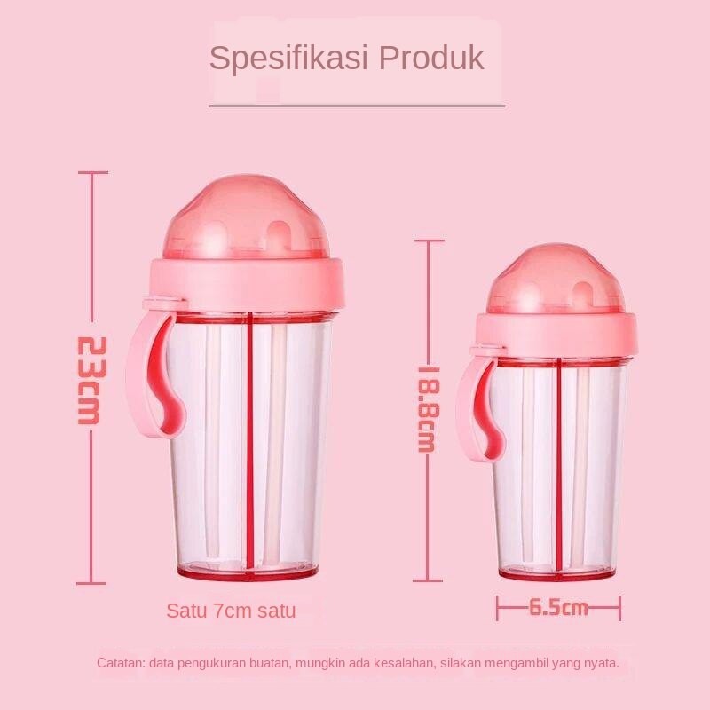 Botol Minum Duet Dua Sisi Botol Minum 600ML Bottle Travel Good Quality