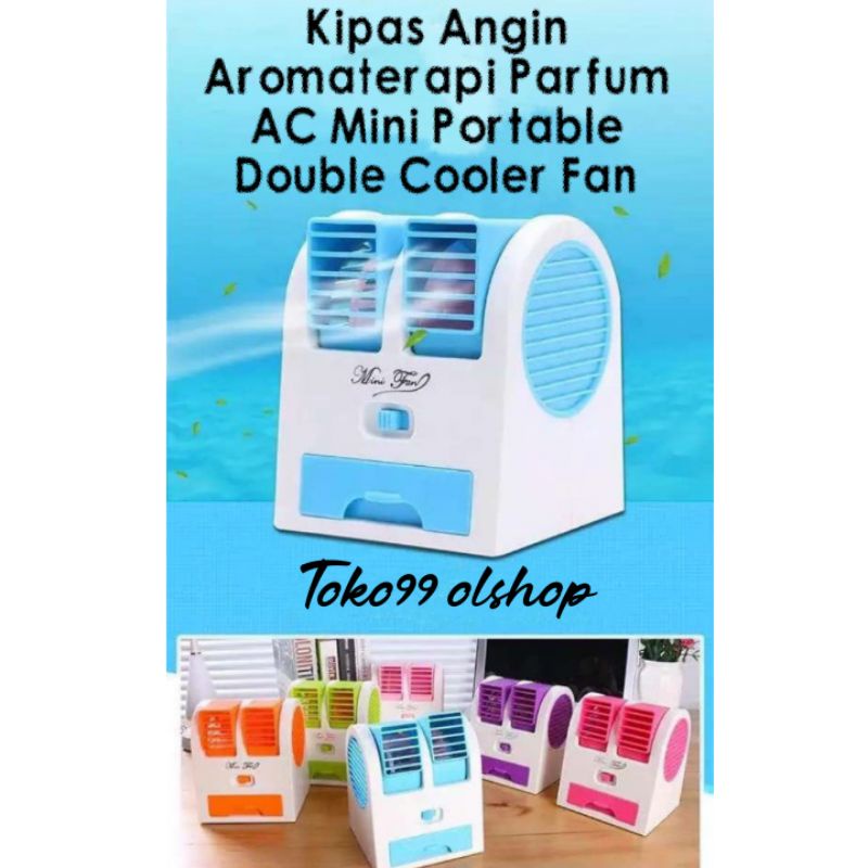Kipas Angin Aromaterapi Parfum/AC Mini Portable Double Cooler Fan⭐ Toko99⭐