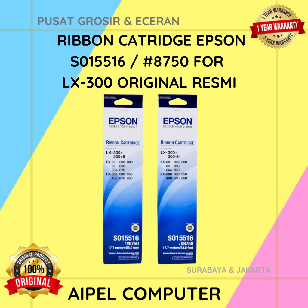 LX300 | RIBBON CATRIDGE EPSON S015516 / #8750 FOR LX-300 ORIGINAL RESMI