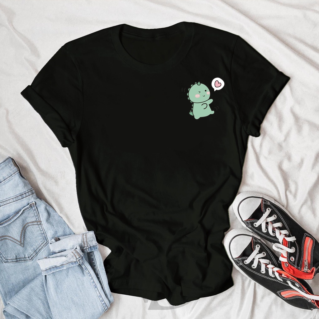 BISA COD KAOS DINO cute dino love couple 1/ ATASAN KAOS ATASAN UNISEX  BAJU LENGAN PENDEK / TUMBLR TEE