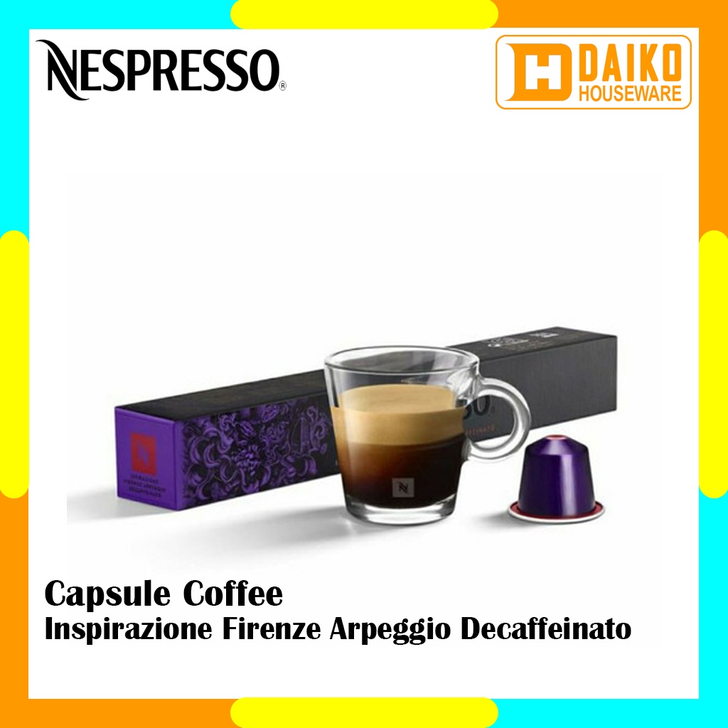 Capsule Nespresso Ispirazione Firenze Arpeggio Decaffeinato Original Nestle 1 Pack - Nespresso Arpeggio Decaf - Coffee Ispirazione Italiana Kopi Kapsul Expired Panjang