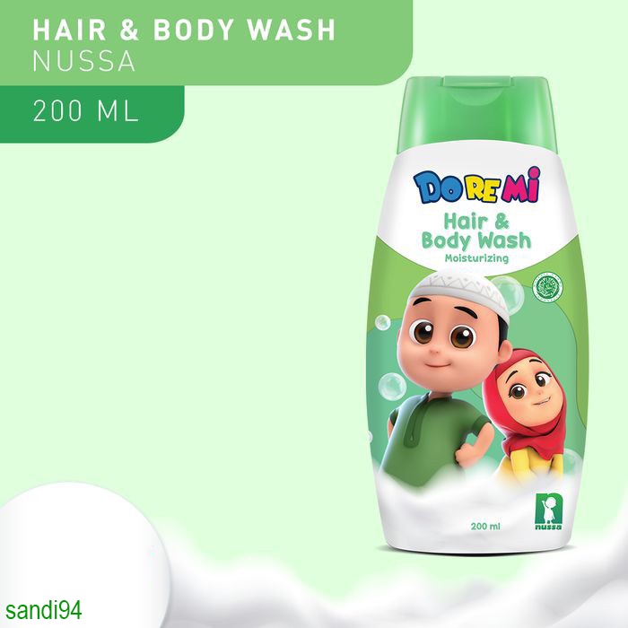 Doremi Nussa Hair & Body Wash Moisturizing 200ml - Hair & Body wash kids Doremi 200ml - Sabun94