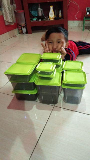Calista Otaru Smoke Isi 14 Pcs (7 Set) / Toples Plastik / Tempat Makanan / Container / Warna Hijau
