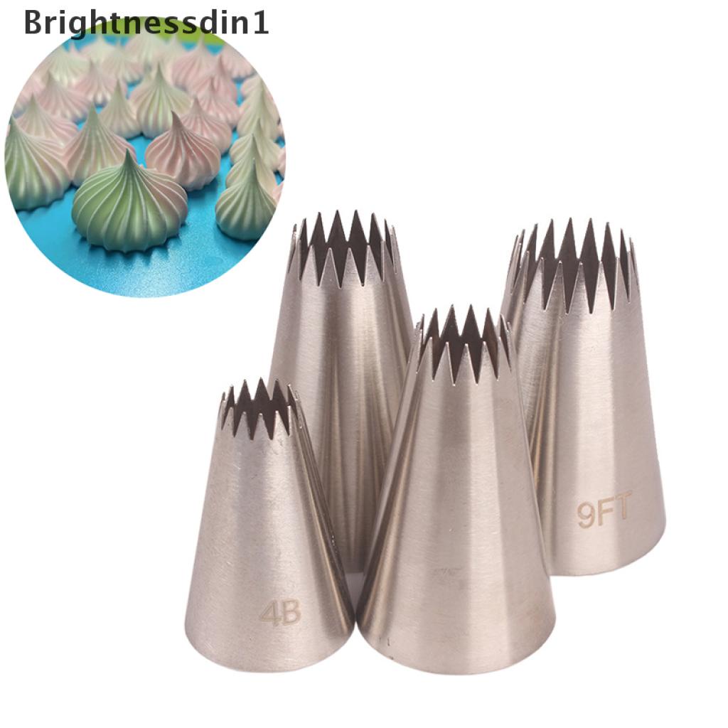 [Brightnessdin1] 4pcs Nozzle Piping Icing Besar Kue Baking Cookie Cupcake Piping Nozzle Dekorasi