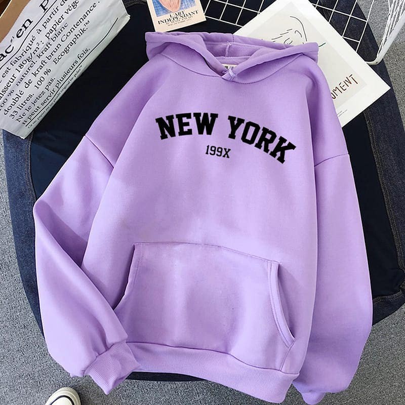 NEW YORK 199X Sweater Hoodie Wanita - Sweater Wanita - Hoodie Fleece