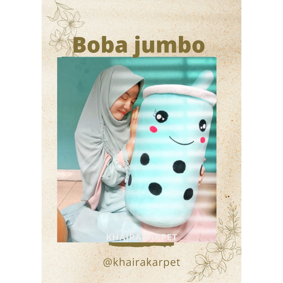 Boneka boba JUMBO  LED / Boneka Boba Bubble Milk Tea Brown Sugar Ukuran JUMBO 70CM