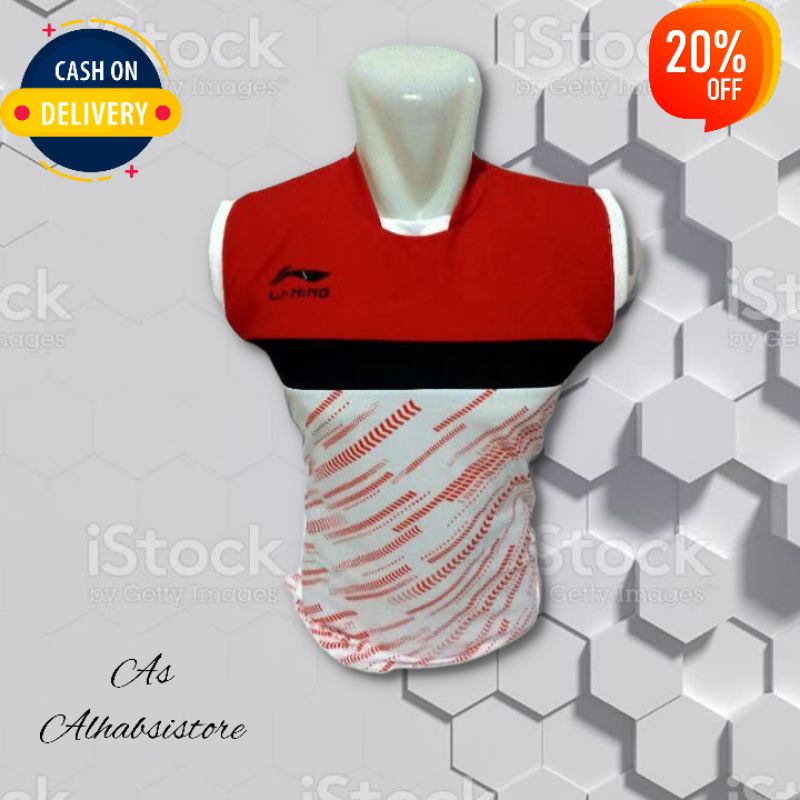 kaos atasan badminton bola volly  baju singlet bulutangkis tenis pria wanita