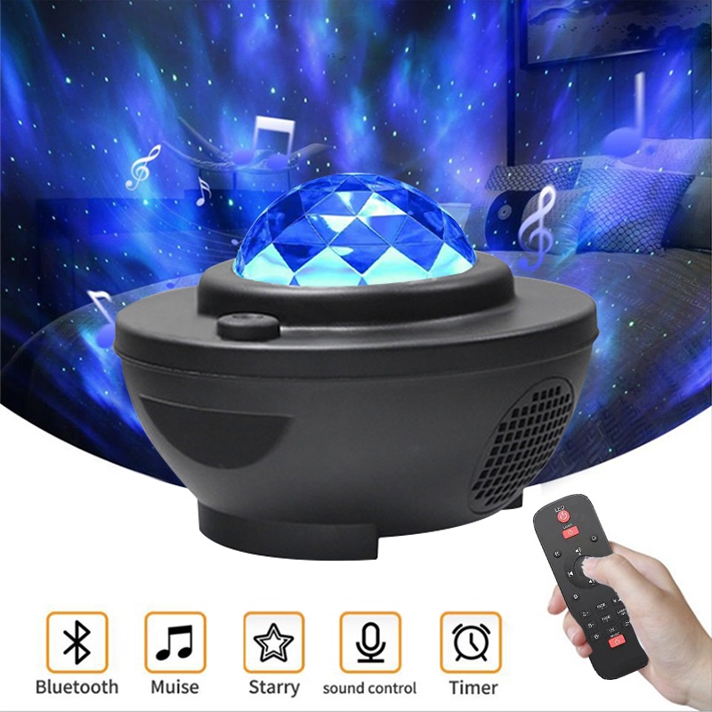 Lampu Proyektor Dengan Speaker Langit Malam Bintang Galaxy Nebula Lamp Starry Projector Light Lampu Tidur Proyektor 2in1