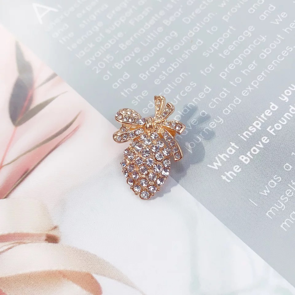 Fashion Korea Kreatif Berlian Imitasi Angsa Busur Kecil Bros Berlian Imitasi Mengkilap Bunga Bintang Berujung Lima Bros Kecil Populer Semua Pertandingan Aksesoris Unisex Bros-5#
