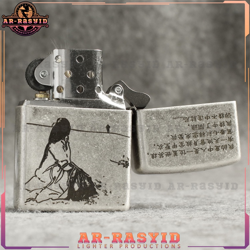 BISA COD! Korek Api Minyak Zippo Silver Motif KeraSakti Treasure Love 121FB