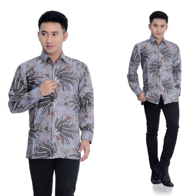 BAJU BATIK COUPLE AYAH DAN ANAK LAKI-LAKI / PEREMPUAN  KOBIS ABU TERLARIS / COD