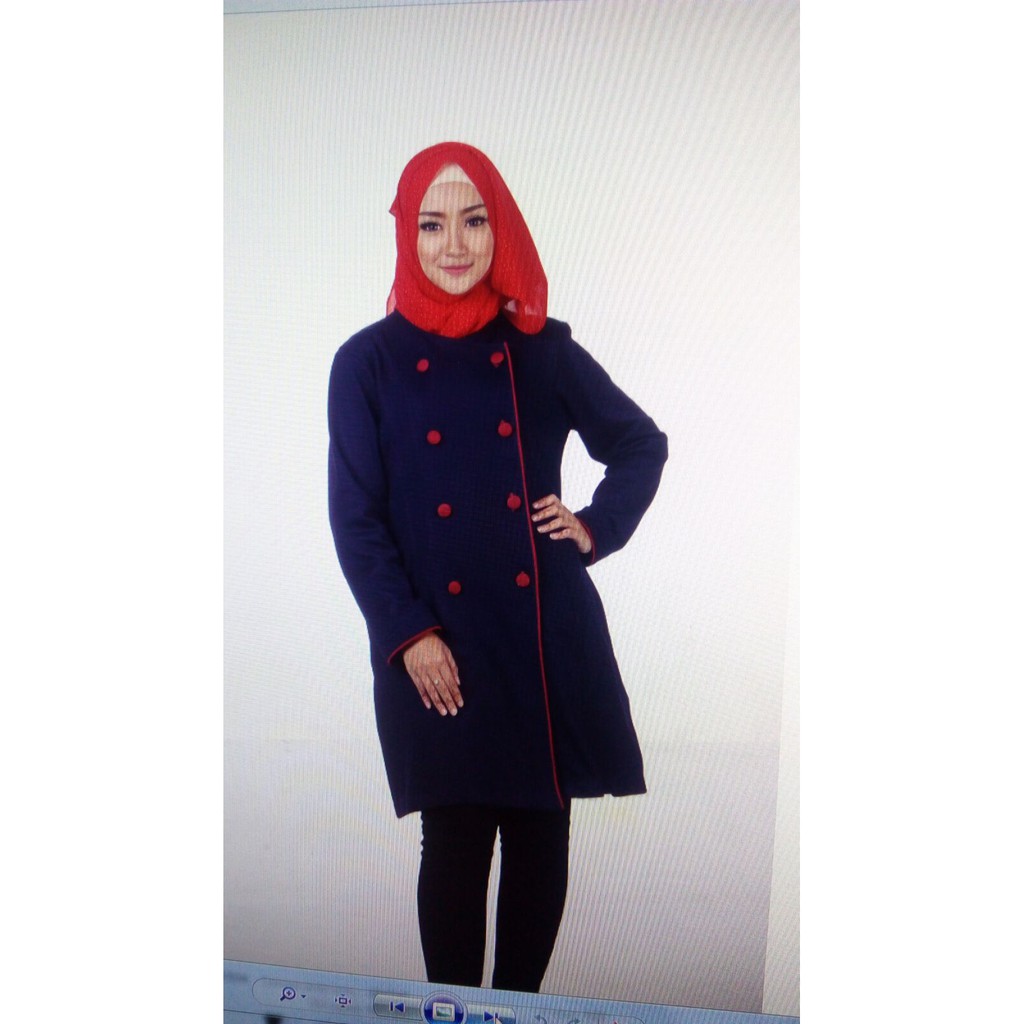 Jaket Korea Dewasa Wanita Muslimah Believe BJM 03 Biru ORI