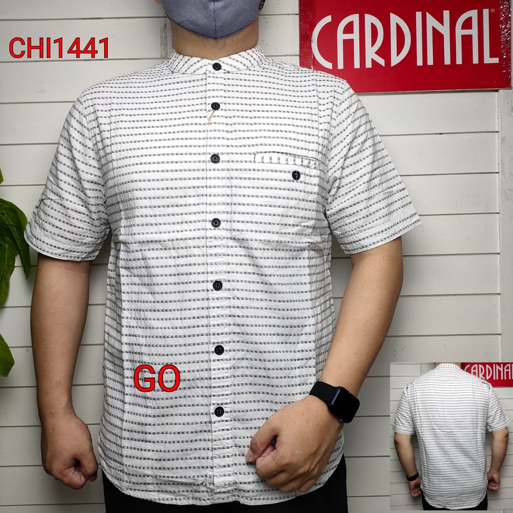 gos TSQ1 JUMBO CARDINAL KEMEJA KOKO PUTIH Jeans Taqwa Pakaian Pria Original Baju Muslim Polos Lengan Pendek